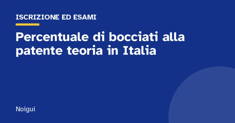 Percentuale di bocciati alla patente teoria in Italia
