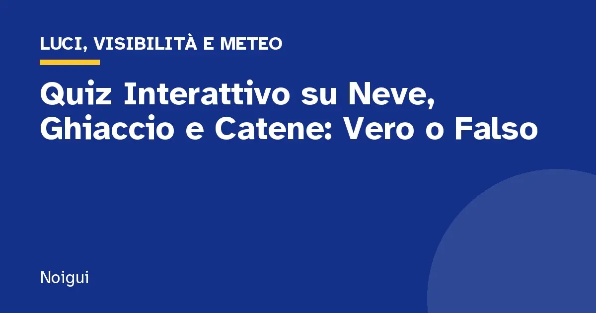 Quiz Interattivo su Neve, Ghiaccio e Catene: Vero o Falso