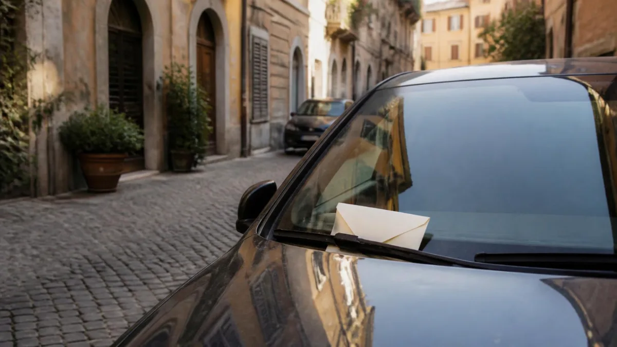 aumento-multe-2027-aggiornamento-importi-cover Multa sotto il tergicristallo di un'auto parcheggiata in una via del centro storico