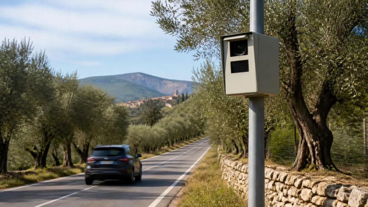 Postazione fissa di rilevamento della velocità lungo una strada extraurbana italiana