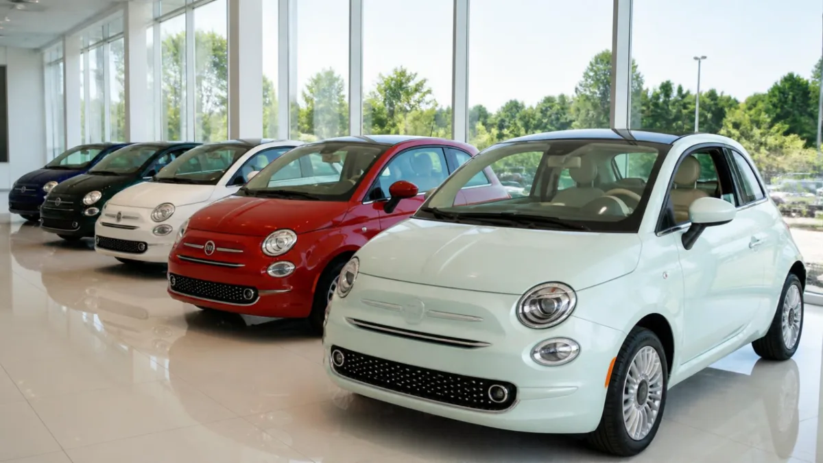 Mercato auto in Italia Auto nuove esposte in una concessionaria
